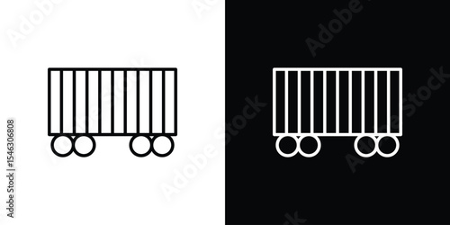 Cargo wagon icon in black. flat graphic vector icon