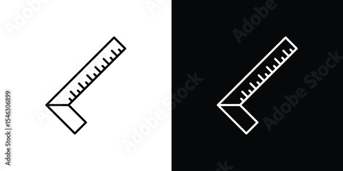 Carpenter ruler icon in black. flat graphic vector icon
