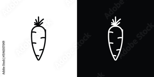 Carrot icon in black. flat graphic vector icon