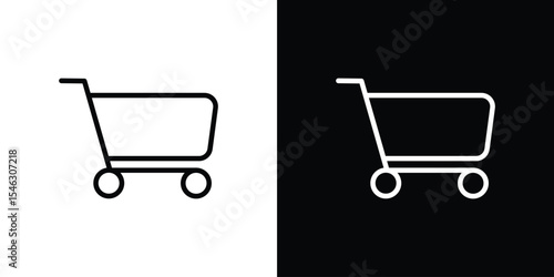 Cart icon in black. flat graphic vector icon