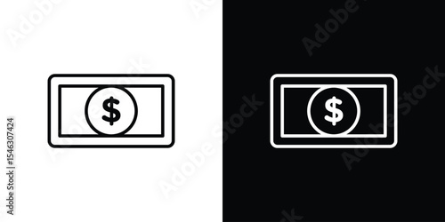 Cash icon in black. flat graphic vector icon