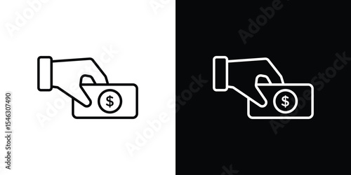 Cash on delivery icon in black. flat graphic vector icon