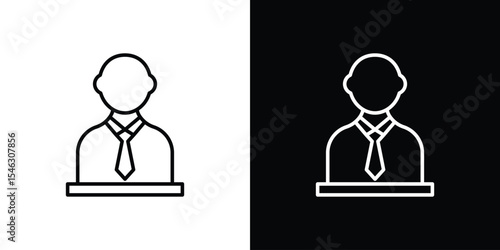 Cashier icon in black. flat graphic vector icon