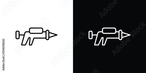 Caulk gun icon in black. flat graphic vector icon