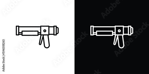 Caulk gun icon in black. flat graphic vector icon