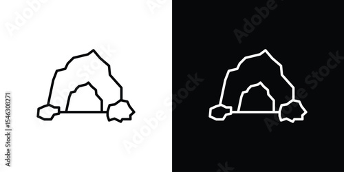 cave icon in black. flat graphic vector icon