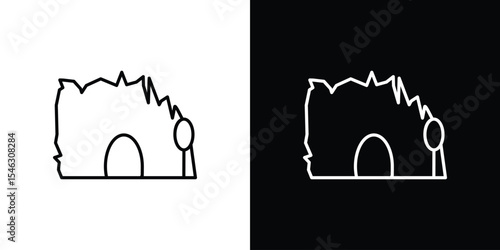 cave icon in black. flat graphic vector icon