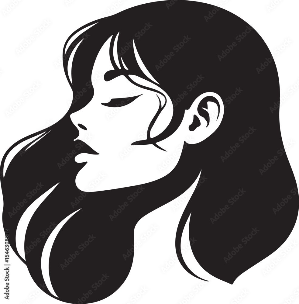Woman head Silhouette Woman head Silhouette