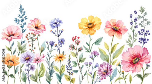 Wallpaper Mural spring flowers on white background Torontodigital.ca