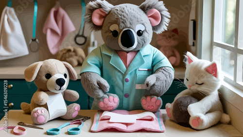 two teddy bears