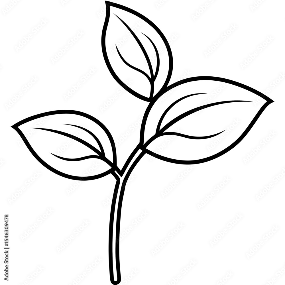 Obraz premium Twin Leaf Line Art