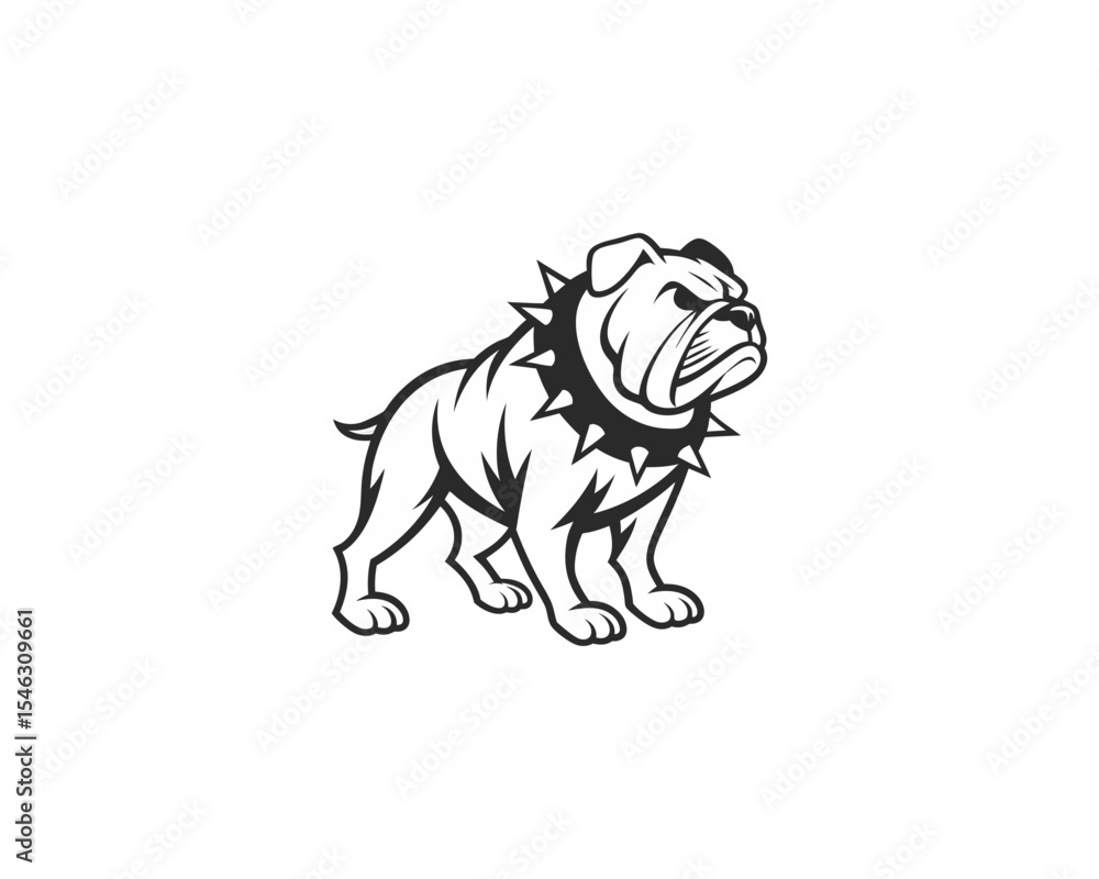 Aggressive Bulldog Mascot Vector Fierce Guard Dog Logo for Sports Teams, Security Brands, and Tattoo Art Aggressive Bulldog Mascot Vector Fierce Guard Dog Logo for Sports Teams, Security Brands, and Tattoo Art