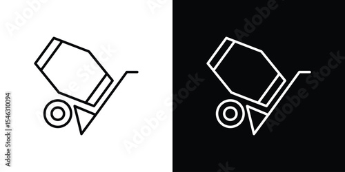 Cement mixer icon in black. flat graphic vector icon