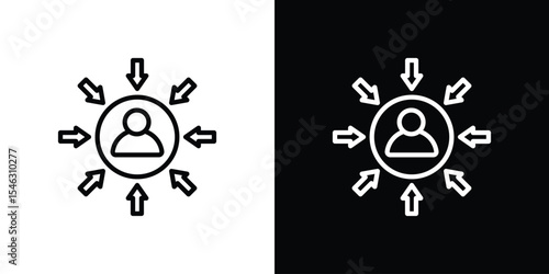 Centric consumer icon in black. flat graphic vector icon