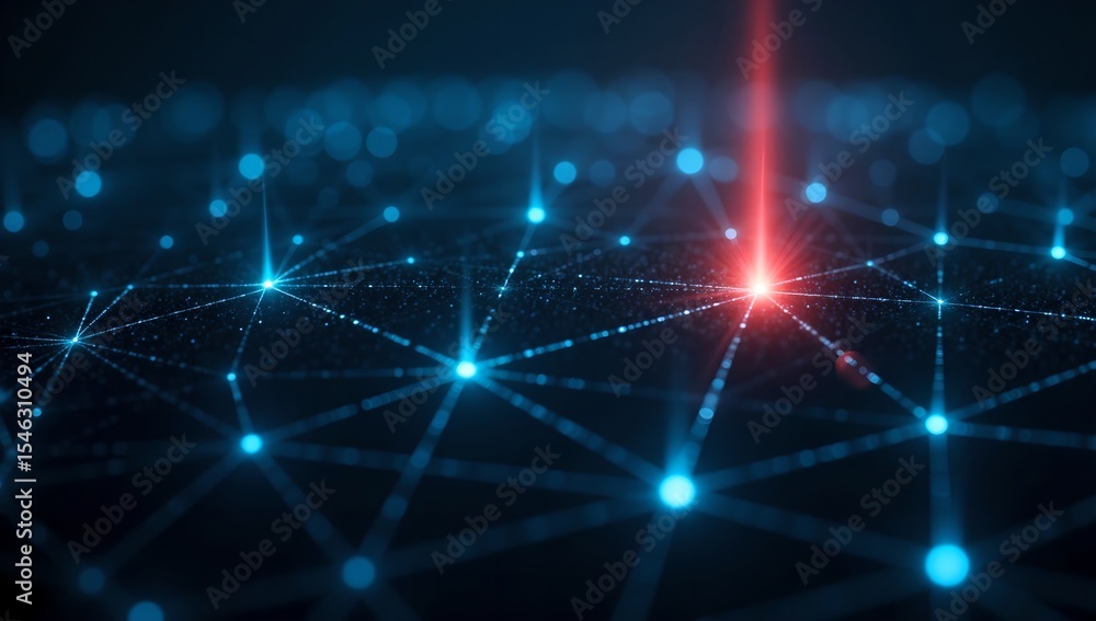 Abstract network connection with glowing points and lines, technology concept Abstract network connection with glowing points and lines, technology concept