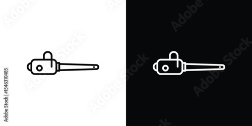 Chainsaw icon in black. flat graphic vector icon