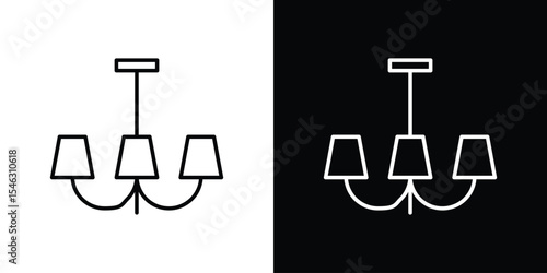 Chandelier icon in black. flat graphic vector icon