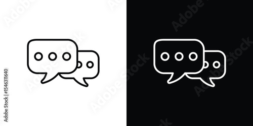 Chat icon in black. flat graphic vector icon