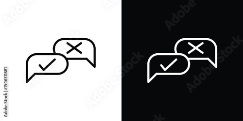 Check false or true icon in black. flat graphic vector icon