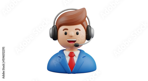Customer support agent 3d rendered isolated on transparent background