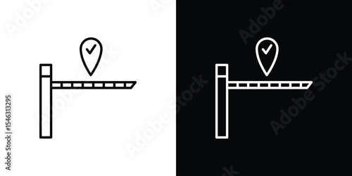 Checkpoint icon in black. flat graphic vector icon