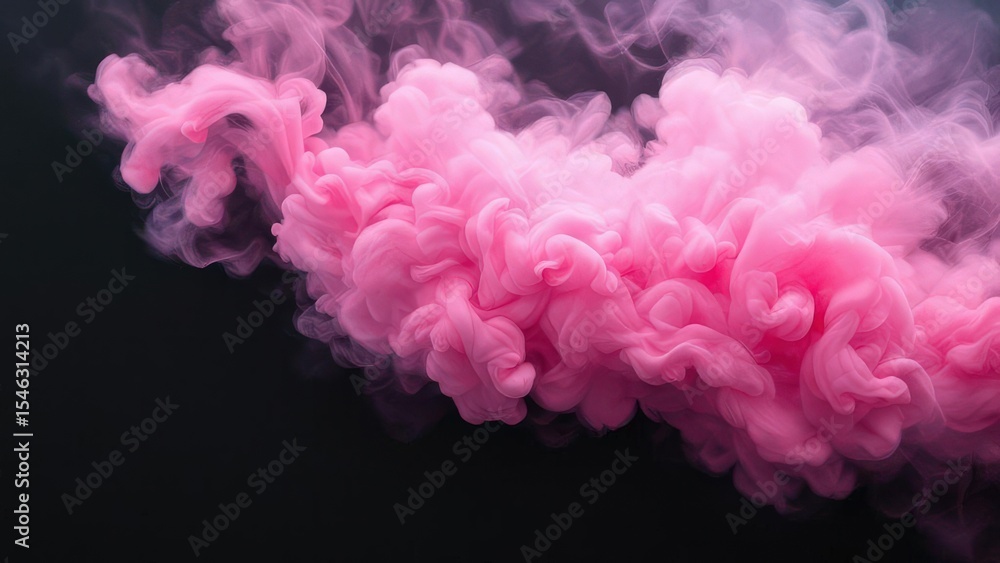 Obraz premium Delicate Pink Smoke Rising Gently Against a Contrasting Dark Backdrop