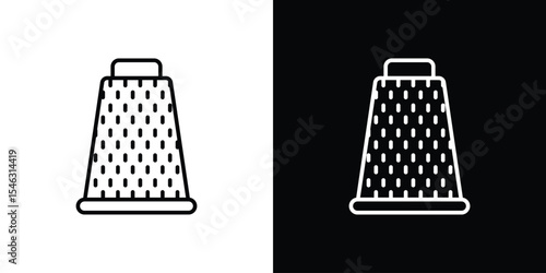 Cheese grater icon in black. flat graphic vector icon