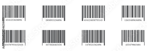 Barcode read vector icon set in black color.