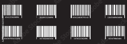 Barcode read vector icon set in black color.