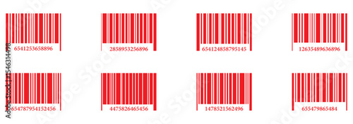 Barcode read vector icon set in black color.