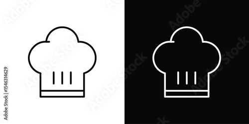 Chef hat icon in black. flat graphic vector icon