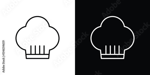Chef hat icon in black. flat graphic vector icon