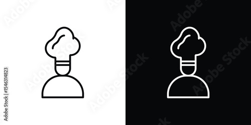 Chef icon in black. flat graphic vector icon