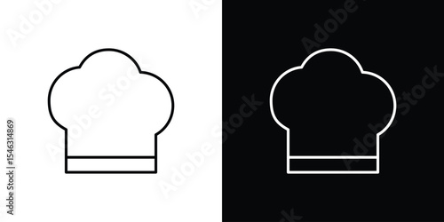 Chef hat icon in black. flat graphic vector icon