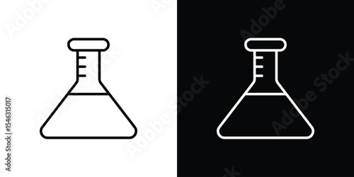 Chemistry icon in black. flat graphic vector icon