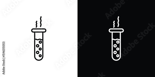 Chemistry icon in black. flat graphic vector icon