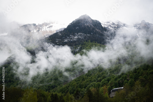 El parador de Bielsa in the pyrenees, Pineta Valley, Ordesa and Monte perdido National Park, Huesca, Aragon, Spain
