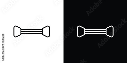 Chest expander icon in black. flat graphic vector icon