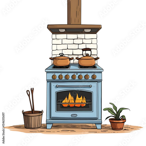 old wooden stove