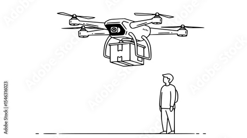 Modern Depiction of Aerial Delivery Technology Enhancing Everyday Experiences