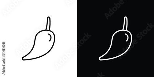 chilli pepper icon in black. flat graphic vector icon
