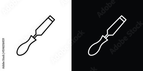 Chisel icon in black. flat graphic vector icon