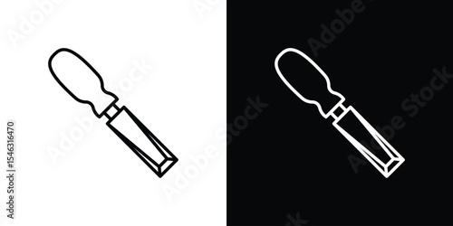 Chisel icon in black. flat graphic vector icon