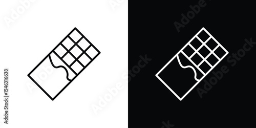 Chocolate icon in black. flat graphic vector icon