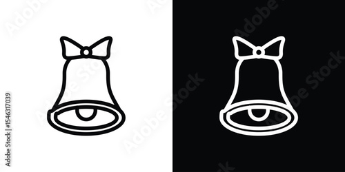 Christmas bells icon in black. flat graphic vector icon