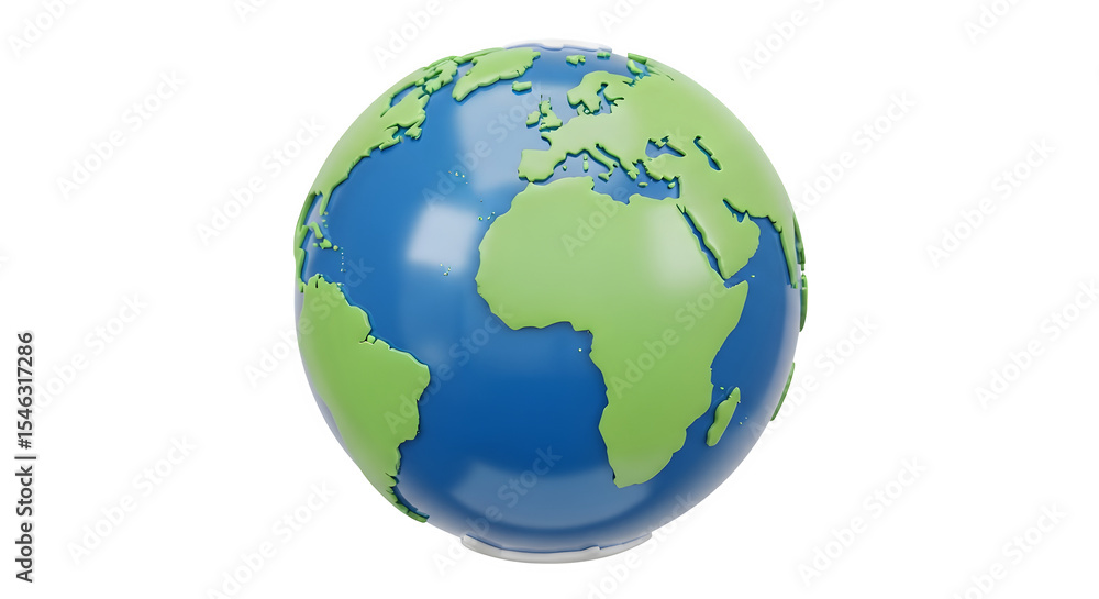 Fototapeta premium Earth globe, 3d rendered isolated on transparent background