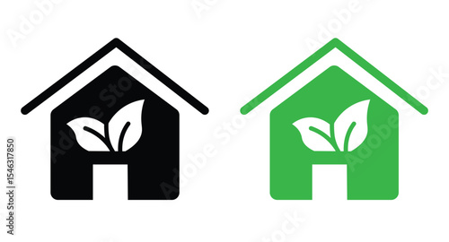 Eco house glyph icon. vector illustration on white background
