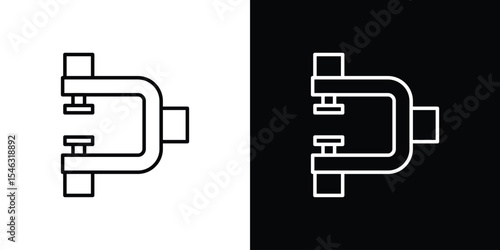 Clamp icon in black. flat graphic vector icon