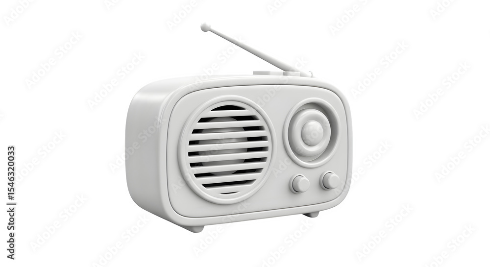Fototapeta premium Vintage radio 3d rendered isolated on transparent background