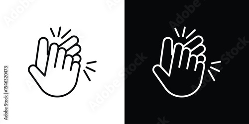 Clap icon in black. flat graphic vector icon